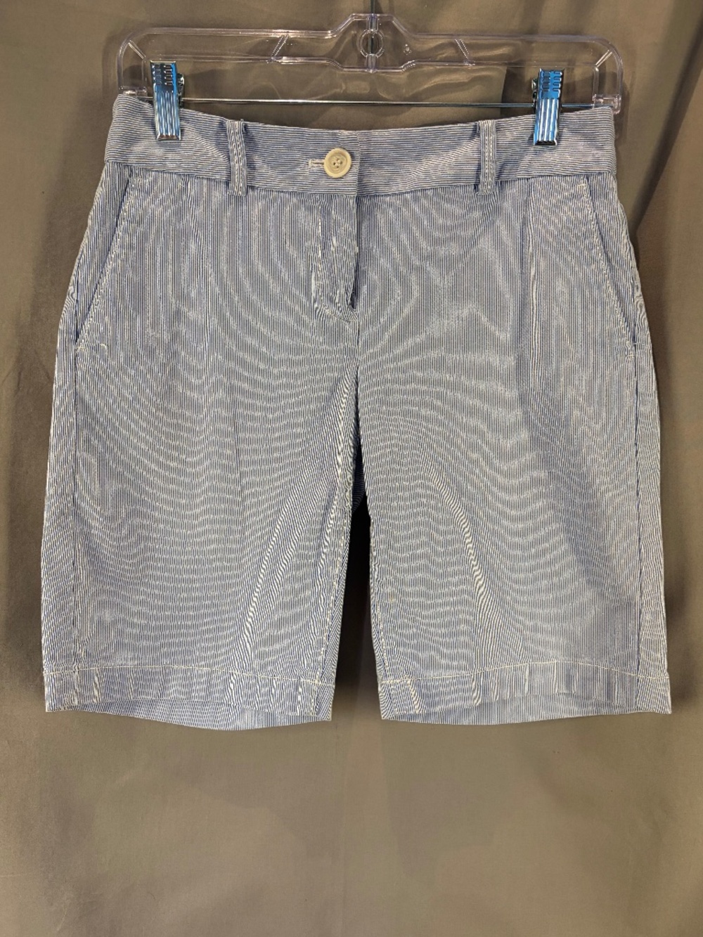 LOFT Shorts with Blue & White Stripes - Size 0 (like new)